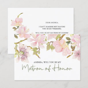 Will You Be My Matron of Honour Pink Blush Magnoli