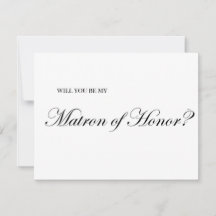 Will You Be My Matron of Honour Proposal card