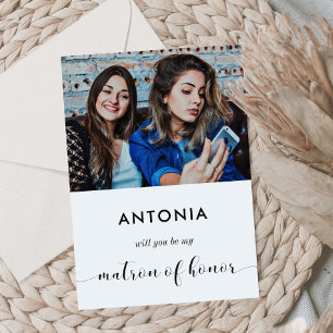 Will you be my matron of honour proposal photo car invitation