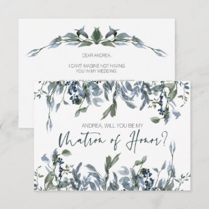 Will You Be My Matron of Honour Sage Silver Green