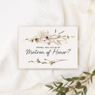 Will You Be My Matron of Honour Vintage Floral