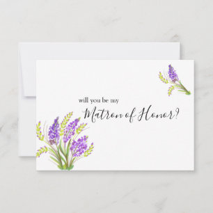 Will You Be My Matron of Honour Watercolor Lavende