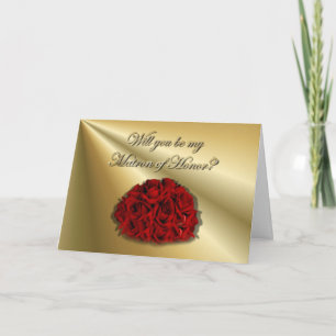 Will you be my Matron Of Honour? Wedding Request Invitation