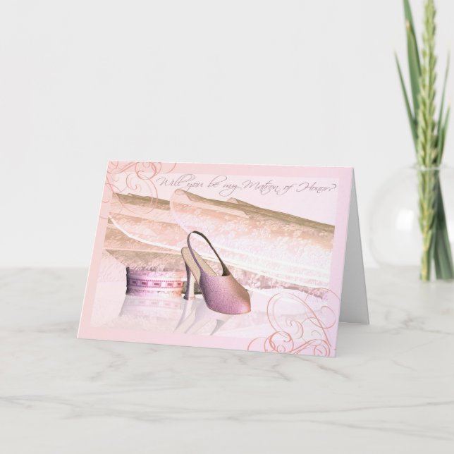 Will you be my Matron of Honour? With soe veil and Invitation (Front)