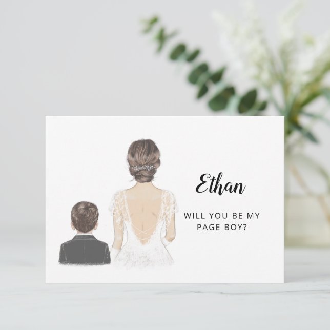 Will You Be My Page Boy Proposal Flat Card (Standing Front)