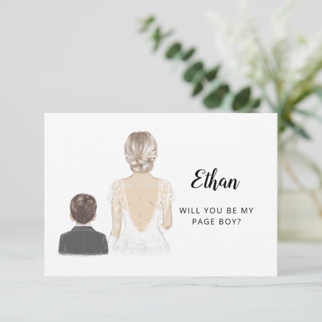 Will You Be My Page Boy Proposal Flat Card (Standing Front)