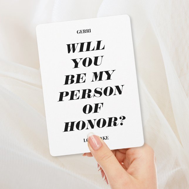 Will You Be My Person of Honour? Modern Text Invit Invitation (Creator Uploaded)