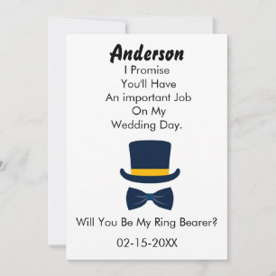 Will You Be My Ring Bearer classic Style Invitation
