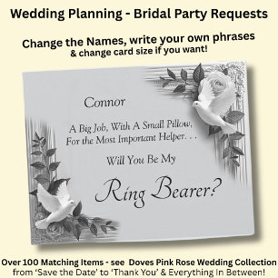Will You Be My Ring Bearer? Grey Roses & Doves