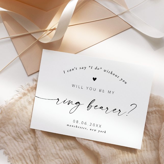 Will you be my Ring Bearer Modern Elegant Script Invitation (Creator Uploaded)