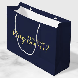 Will You Be My Ring Bearer? Modern Proposal Large Gift Bag