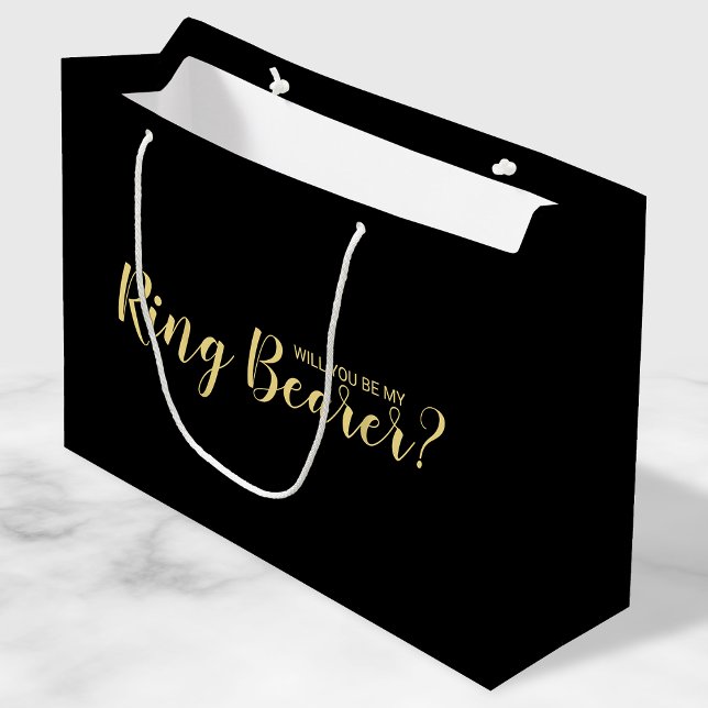 Will You Be My Ring Bearer? Modern Proposal Large Gift Bag (Creator Uploaded)