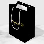 Will You Be My Ring Bearer? Modern Proposal Medium Gift Bag<br><div class="desc">"Will You Be Ring Bearer?" Modern Proposal Gift bag
featuring title "Will You Be My Ring Bearer?" in gold modern script font style on black background.</div>