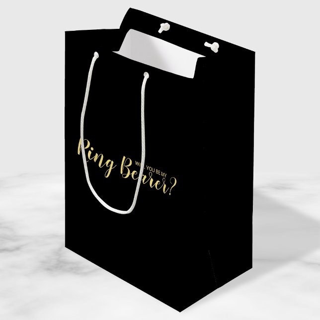 Will You Be My Ring Bearer? Modern Proposal Medium Gift Bag (Creator Uploaded)