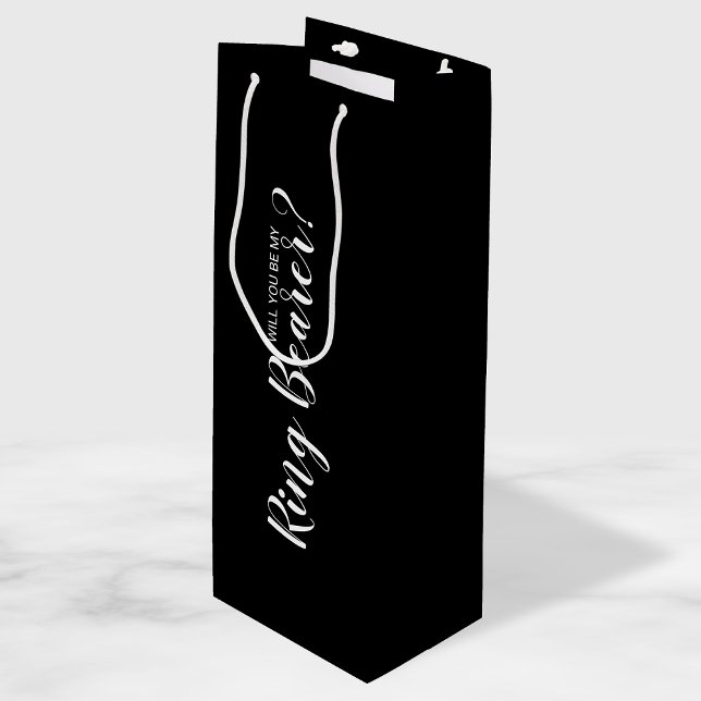 Will You Be My Ring Bearer? Modern Proposal Wine Gift Bag (Creator Uploaded)