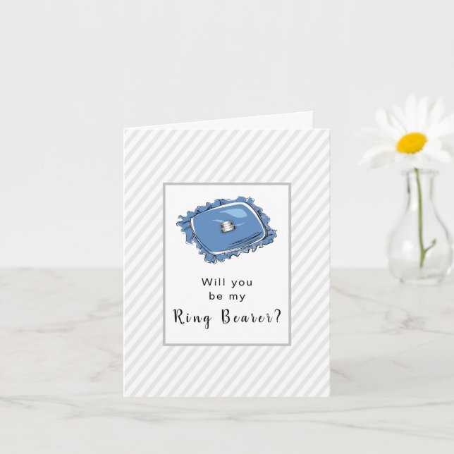 Will you be my Ring Bearer? Pillow with Rings Card (Small Plant)