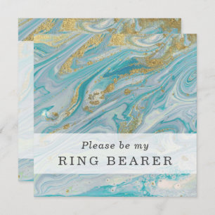 Will You Be My Ring Bearer Turquoise & Gold Card