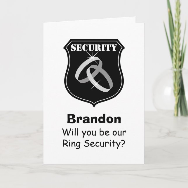Will you be my ring security proposal card (Front)