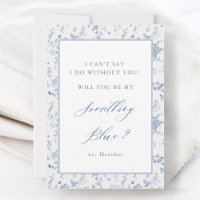 Will You Be My Something Blue Bridesmaid Proposal