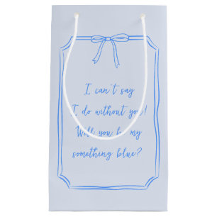 Will You Be My Something Blue Coquette Elegant Small Gift Bag