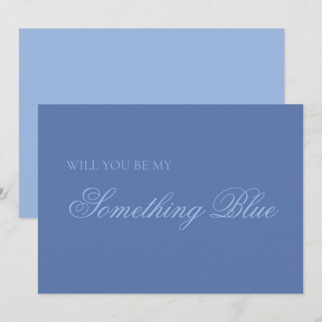 Will You Be My Something Blue Wedding Party Card (Front/Back)