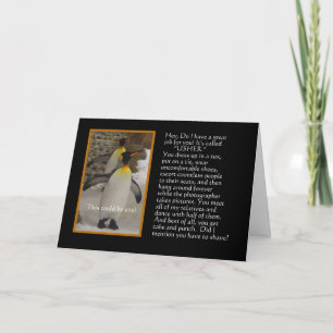 Will You Be My Usher? Penguin Humour Card