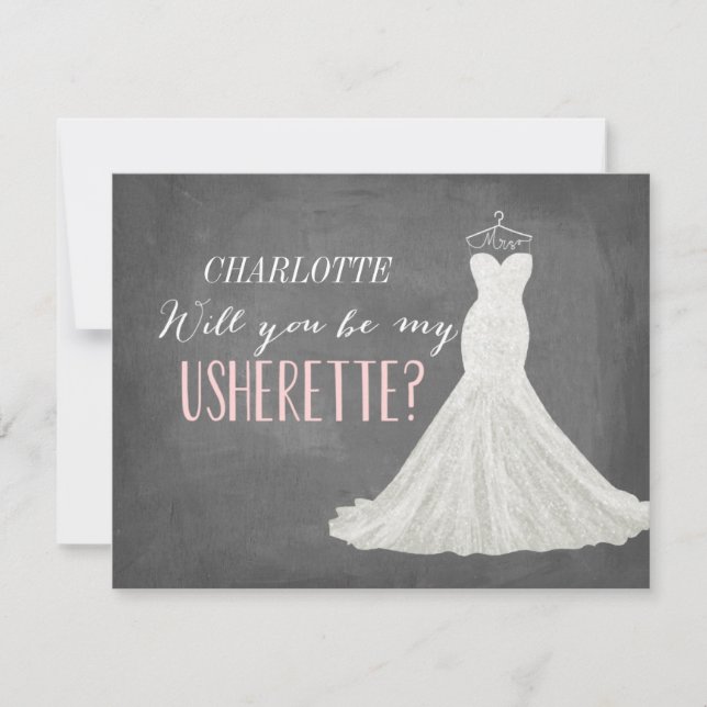 Will You Be My Usherette Invitation (Front)