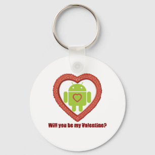 Will You Be My Valentine? (Android Fan / Lover) Key Ring