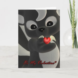 Will you be my Valentine? cute little skunk card