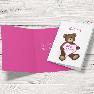 Will You Be My Valentine Cute Personalised Holiday Card