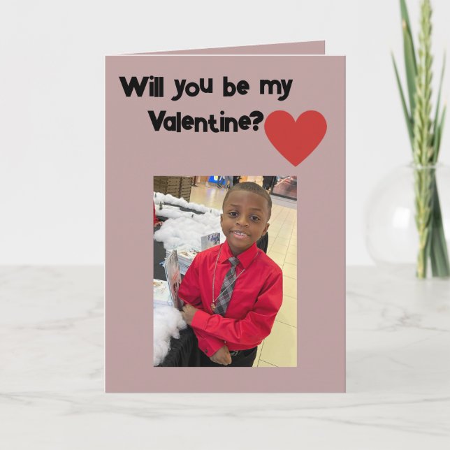 Will You Be My Valentine Folded Card (Front)