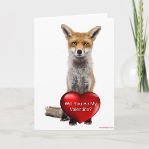 Will You Be My Valentine Fox Holiday Card
