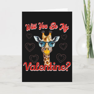 Will You Be My Valentine Funny Giraffe Valentines Card