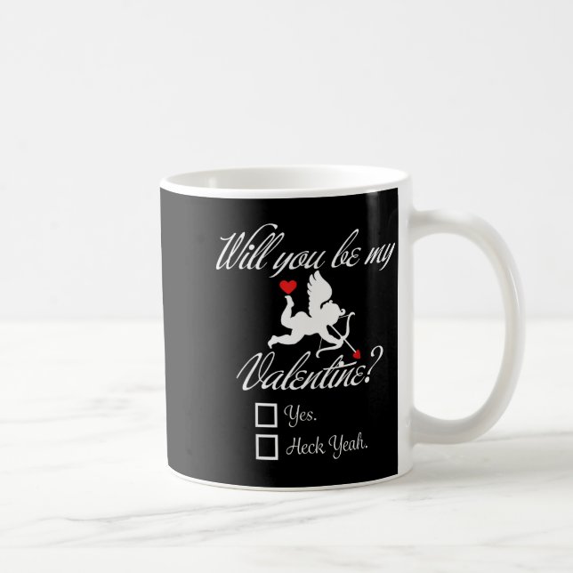 Will You Be My Valentine Funny Heart Cud V-day  Coffee Mug (Right)