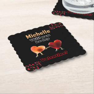 Will you be my Valentine? Paper Coaster