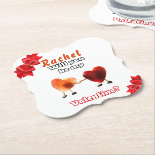 Will You be my Valentine? Paper Coaster