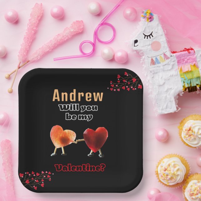 Will you be my Valentine? Paper Plate (Party)