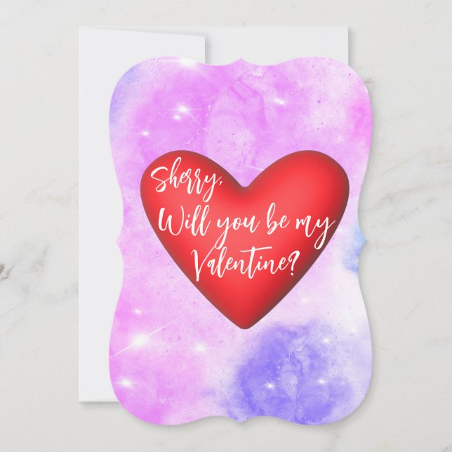 "Will you be my Valentine?" Personalised Greeting Card (Front)