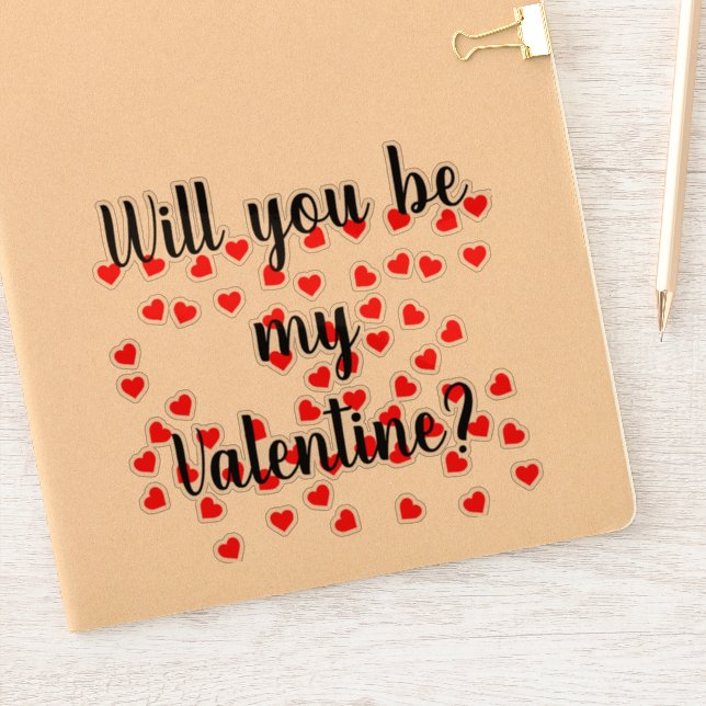Will you be my Valentine? Playful Red Hearts  (Notebook)