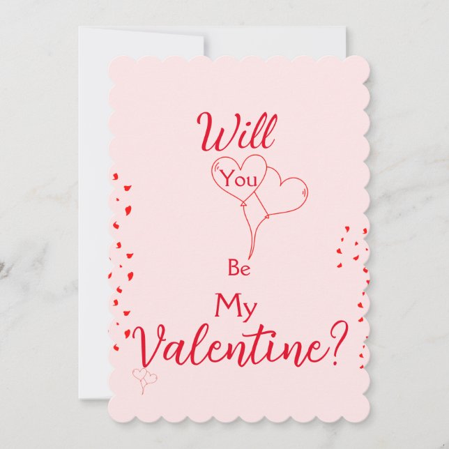 Will You Be My Valentine Proposal Card  (Front)