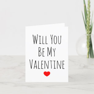 Will You Be My Valentine Red Heart Girlfriend Holiday Card