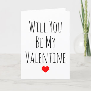 Will You Be My Valentine Red Heart Girlfriend Holiday Card