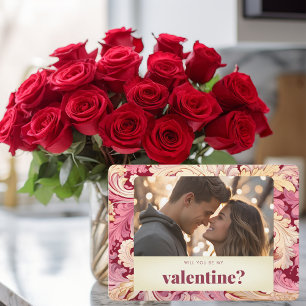 Will you Be My Valentine Romantic Photo Valentine Holiday Card