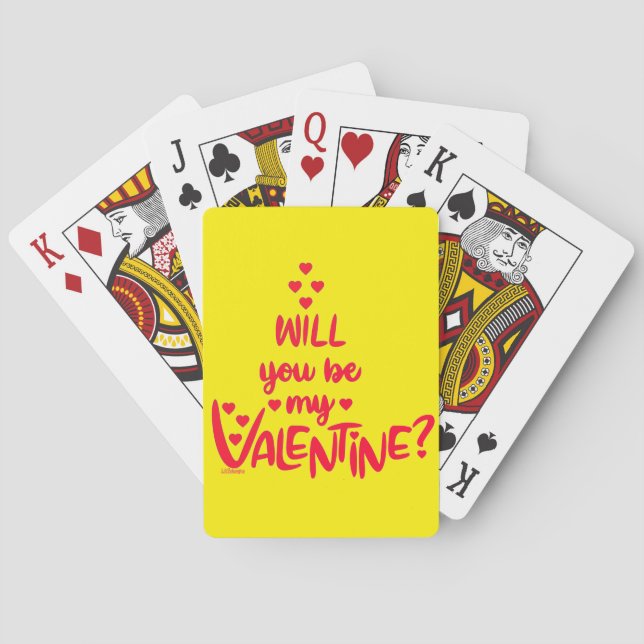 WILL YOU BE MY VALENTINE ? valentine's day gift    Playing Cards (Back)