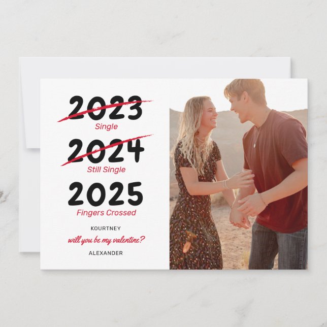 Will You Be My Valentine's Photo Holiday Card (Front)