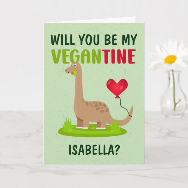Will You Be My Vegantine?, Custom Valentine´ Card (Small Plant)