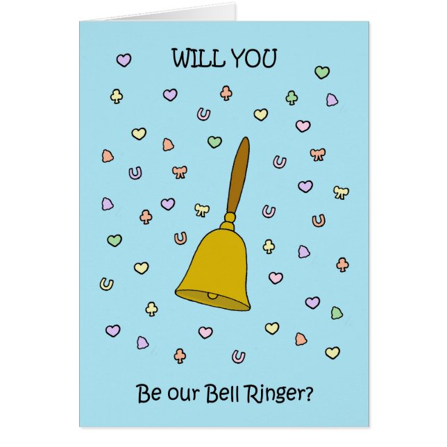 Will You Be Our Bell Ringer? Confetti and bell. (Front)