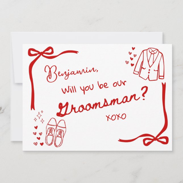 Will you be our Groomsman Card Invitation (Front)