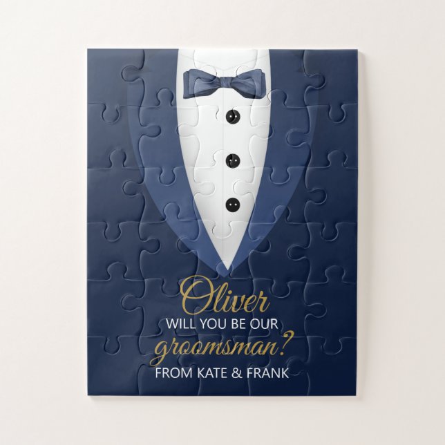 Will You Be Our Groomsman Custom Wedding Proposal Jigsaw Puzzle (Vertical)
