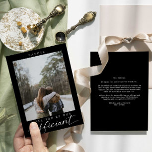 Will you be our Officiant Minimal Photo Modern Invitation